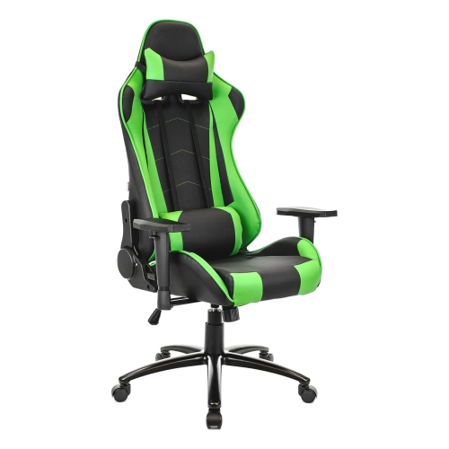 Компьютерное кресло Lotus S9 (экокожа чёрный-зелёный)