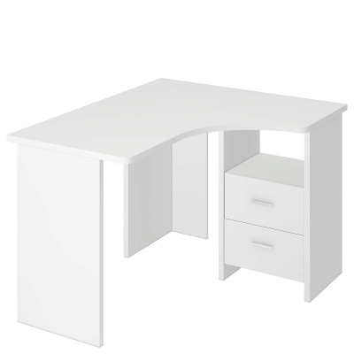 Письменный стол с тумбой угловой правый СКЛУГЛ120ПР (белый)