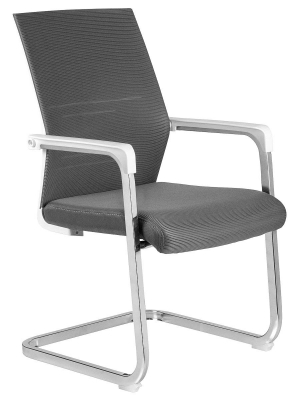 Кресло RD819 (хром - белый, серый - сетка серая)