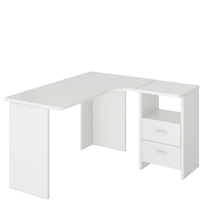 Письменный стол с тумбой угловой правый СКЛУГЛ130ПР (белый)
